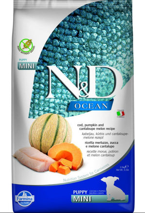 N&D OCEAN DOG Puppy Mini Codfish & Pumpkin & Melon, 2,5 kg, krmivo pro malé štěňata.