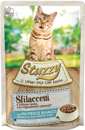 Stuzzy Cat Adult rybí 85 g – Konzerva pro dospělé kočky s rybím masem, balení 85 g.