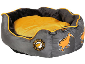 Pelech Running Oval Bed L oranžovošedá - Moderní oválný pelech pro větší psy, zajišťující pohodlí a podporu.