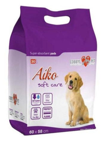 Podložka absorpční pro psy Aiko Soft Care, velikost 60x58 cm, balení 30 kusů.