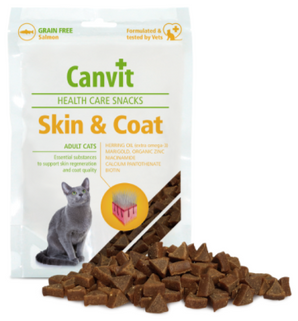 Canvit Cat Health Care Snack Skin & Coat 100g – Pamlsky pro kočky na podporu zdravé srsti a kůže, balení 100g