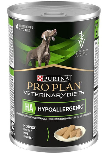 Purina PPVD Canine konz. HA Hypoallergenic 400g - Hypoalergenní konzerva pro psy s citlivostí na potravu, ideální pro zajištění výživy bez alergenních reakcí.