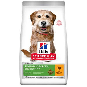 Hill's Can. SP Adult 7+Small&Mini Senior Vitality Chicken 6kg – krmivo pro starší psy malých plemen, příchuť kuře, balení 6 kg.