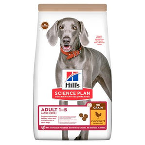 Hill's Can. SP Adult Large No Grain Chicken 14kg – krmivo bez obilovin pro dospělé psy velkých plemen, příchuť kuře, balení 14 kg.