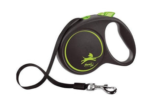 Vodítko FLEXI Black Design L, zelené, pásek 5m pro psy do 50kg.