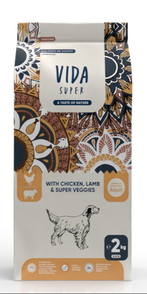 Kraftia VIDA SUPER DOG Adult M/L HUNTING Chic&Lamb 2kg - Krmivo pro dospělé psy s kuřetem a jehněčím, ideální pro aktivní psy.