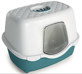 Krytá kočičí toaleta SMART INDOOR s filtrem, zelená.