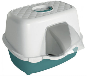 Krytá kočičí toaleta SMART OUTDOOR v zelené barvě.