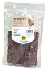 Plátky jehněčí, 100 g, delikátní a výživné kousky pro psa.