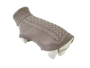 Obleček svetr rolák pro psy MEGEVE šedohnědý 25cm Zolux