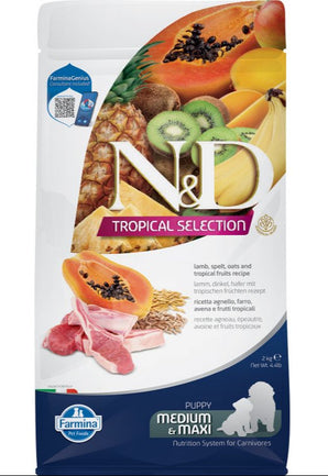 N&D TROPICAL SELECTION DOG Puppy M/L Lamb, 2 kg, výživné krmivo pro štěňata.