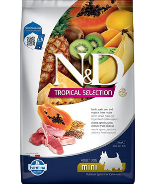 N&D TROPICAL SELECTION DOG Adult Mini Lamb, 5 kg, krmivo s jehněčím pro malé psy.