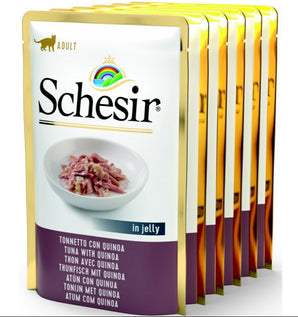 Schesir Cat kapsa Adult Monoprot. tuňák/quinoa 6x85g - Monoproteinová kapsa pro kočky s tuňákem a quinoa, bohatá na bílkoviny a vlákninu.