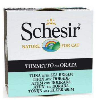 Schesir Cat konz. Adult tuňák/pražma 85g - Kapsa pro kočky s tuňákem a pražmou, ideální pro zdraví a vitalitu.