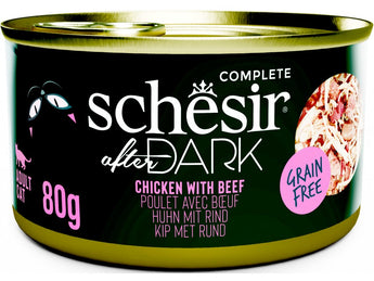Schesir Cat konz. After Dark Wholefood kuře/hovězí 80g - Kapsa pro kočky s kuřetem a hovězím, pro vyváženou a výživnou stravu.
