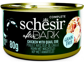 Schesir Cat konz. After Dark Wholefood kuře/vejce 80g - Kapsa pro kočky s kuřetem a vejcem, pro silnou imunitu a zdravý růst.