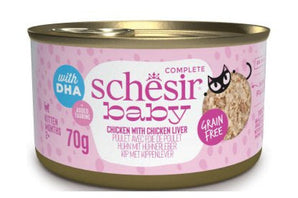 Schesir Cat konz. Kitten Wholefood kuře/játra 70g - Kapsa pro koťata s kuřecím a játry, pro výživu a zdravý vývoj.