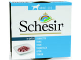 Schesir Dog konz. Adult tuňák 150g - Konzerva pro psy s tuňákem, bohatá na omega-3 pro zdraví srsti.