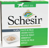 Schesir Dog konz. Adult kuřecí filé 150g - Konzerva pro psy s kuřecím filé, ideální pro zdravý růst a regeneraci.