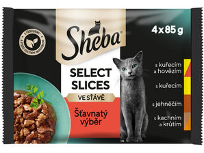 Sheba kapsa Šťavnatý výběr ve šťávě 4x85g - Ideální pro kočky, které si potrpí na šťavnaté a chutné jídlo ve šťávě.