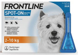 Frontline Spot On pro psy S (2-10 kg) 3x0,67ml – antiparazitární pipety proti blechám, klíšťatům a všenkám.