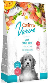 Calibra Dog Verve GF Adult Small Salmon&Herring 6 kg, bezobilné krmivo s lososem a sleděm pro malá plemena.