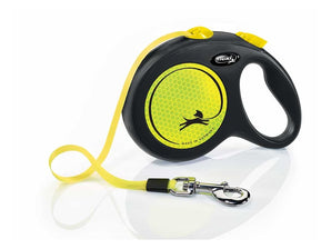 Vodítko FLEXI Neon S 5m/15kg Pásek v neonové barvě pro psy do 15 kg, délka 5 metrů.