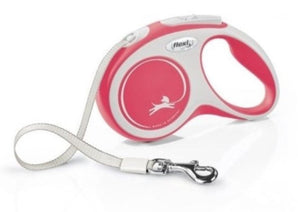Vodítko FLEXI Comfort XS pásek 3m/12kg červená, ideální pro malé psy do 12 kg, s pohodlným úchopem a červeným designem.