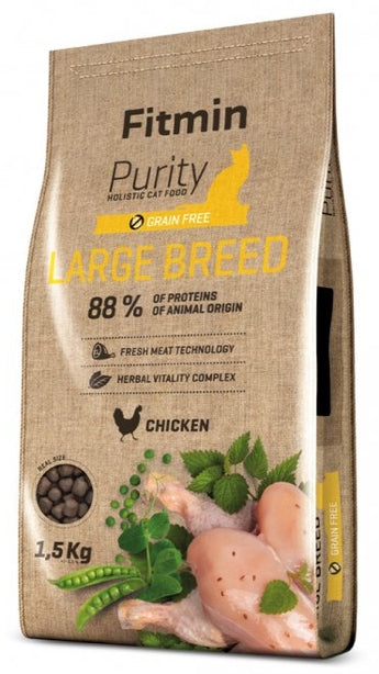 Granule Fitmin cat Purity pro velká plemena koček, 1,5 kg.
