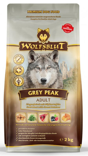 Granule Wolfsblut Dog Adult Grey Peak s kozím masem pro psy malých plemen, 2 kg.