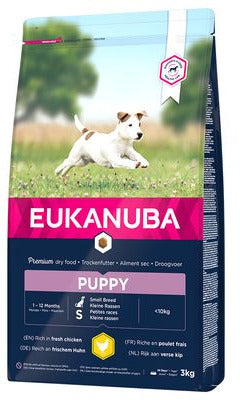 Eukanuba Dog Puppy Small 3kg – Krmivo pro štěňata malých plemen, balení 3kg