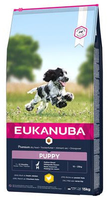 Eukanuba Dog Puppy Medium 15kg – Krmivo pro štěňata středních plemen, balení 15kg
