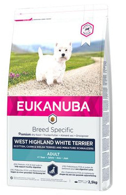 Eukanuba Dog Breed N. West High White Terrier 2,5kg – Krmivo pro psy plemene West Highland White Terrier, balení 2,5kg