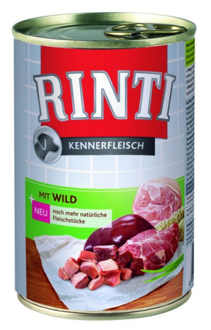 Rinti Dog Kennerfleisch konzerva zvěřina 400g - Konzerva s zvěřinou pro psy, podporující celkové zdraví.