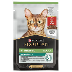 ProPlan Cat kapsičky pro sterilizované kočky s hovězím masem, balení 26x85g