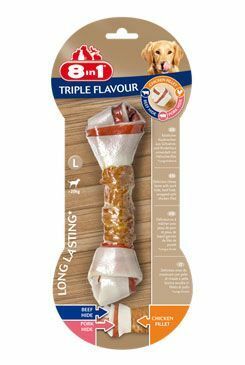 Pochoutka 8in1 Triple Flavour L (1ks) – Pochoutka pro psy s trojitým příchutěmi, velikost L, balení 1ks