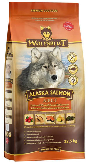 Granule Wolfsblut Dog Adult Alaska Salmon s lososem a bramborami pro dospělé psy, 12,5 kg.
