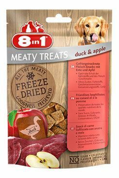 Pochoutka 8in1 Meaty Treats FD Duck/Apple 50g – Masové pamlsky pro psy s kachním masem a jablkem, balení 50g