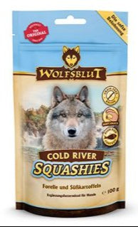 Pamlsky Wolfsblut Squashies Cold River s rybím masem pro psy, 100 g.