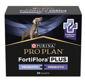 Purina PPVD Canine Fortiflora PLUS plv 30x2g - Doplněk pro psy, zlepšuje zdraví střevní flóry a podporuje trávení díky přidaným probiotikům.