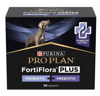 Purina PPVD Canine Fortiflora PLUS plv 30x2g - Doplněk pro psy, zlepšuje zdraví střevní flóry a podporuje trávení díky přidaným probiotikům.