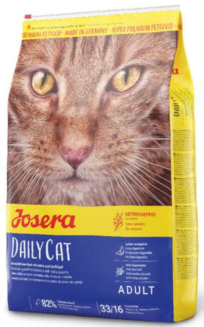 Josera DailyCat 2 kg – Kompletní krmivo pro dospělé kočky, podpora zdravé srsti a trávení, balení 2kg.