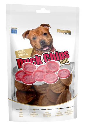 Kachní chipsy Magnum Duck chips soft 80g - měkké pamlsky pro psy.