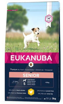 Eukanuba Dog Senior Small 3kg – Krmivo pro starší psy malých plemen, balení 3kg
