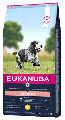 Eukanuba Dog Senior Medium 15kg – Krmivo pro starší psy středních plemen, balení 15kg