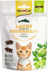 GimCat Soft pamlsky s lososem a petrželí 60g – Měkké pamlsky pro kočky s lososem a petrželí pro svěží dech, balení 60g