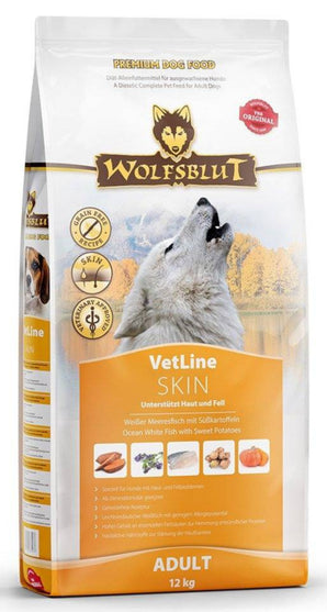 Granule Wolfsblut Dog VetLine Skin pro psy s kožními potížemi, 12 kg.