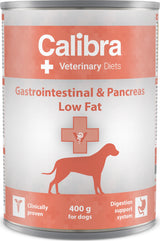 Calibra VD Dog konzerva Gastrointestinal Low Fat, 400 g, dieta s nízkým obsahem tuku pro psy.