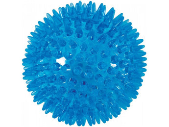 Hračka pes BALL SPIKE TPR POP, 13 cm, s ostny, tyrkysová, Zolux, míček pro psy s masážními výstupky.