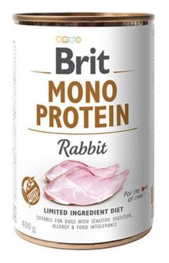 Brit Dog konz Mono Protein Rabbit 400g - králičí konzerva pro psy, hypoalergenní složení.